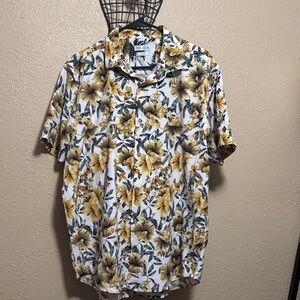Tropical Floral Men's Button-Down Shirt